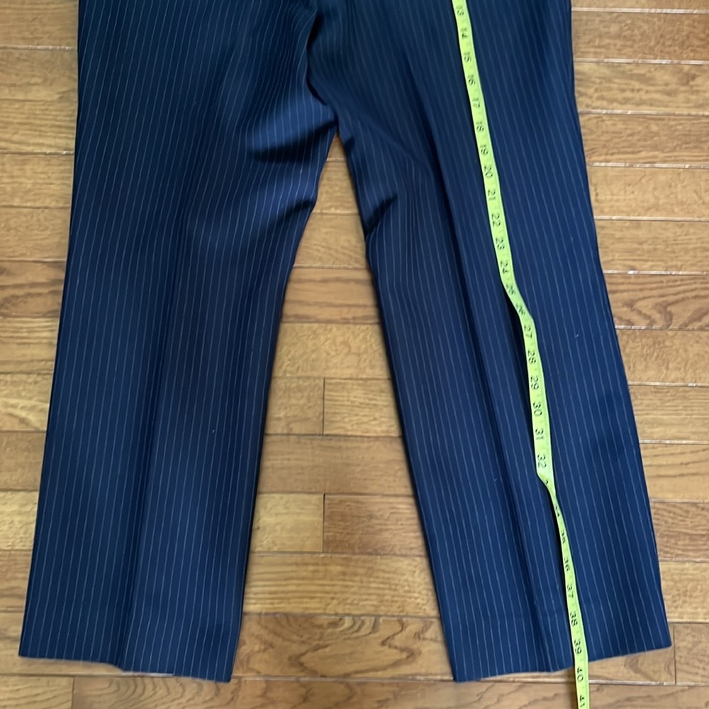Vintage Navy Wool Pinstripe Trousers - Picture 10 of 16